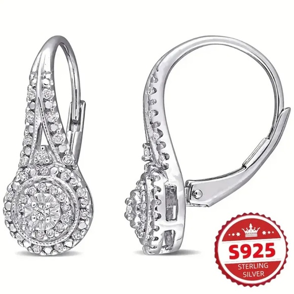 Women’s 925 Sterling Silver Synthetic Zirconia Pendant Earrings - NWT - Picture 6 of 9